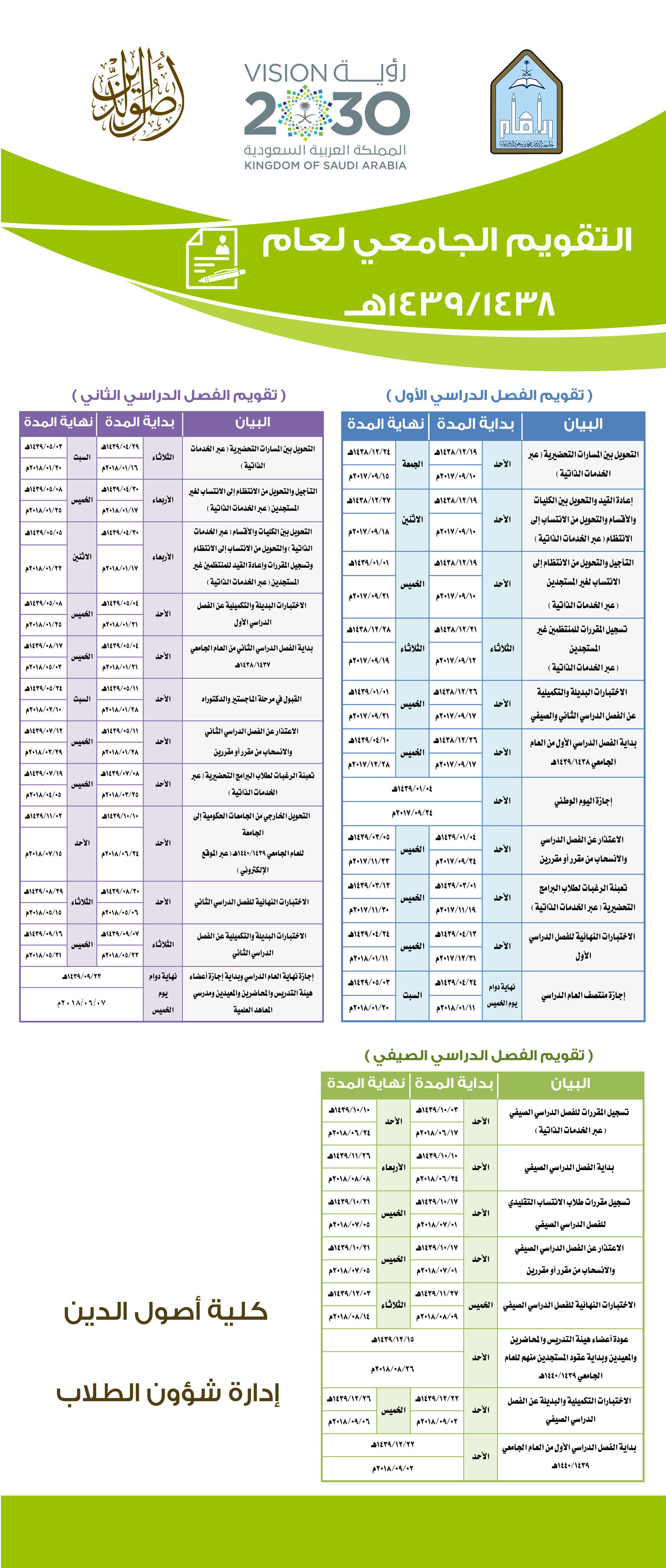 التقويم الدراسي للعام 1441